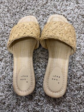 a new day Natural Woven Slip-On Slides